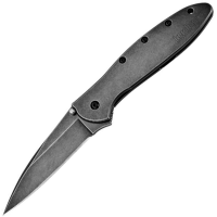 Kershaw 1660BLKW Leek Knife Assist Open Blackwash