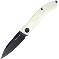 Real Steel 7051BW Stella Black Folding Knife White Handles
