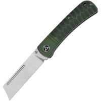 QSP 142A Hedgehog Slip Joint Satin Folding Knife Green Handles