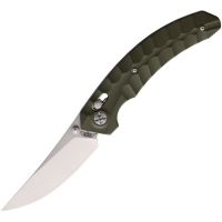Uzi AXL1 Axis Lock Stonewash Clip Point Folding Knife Green Handles