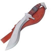 Frost CW650DW Red River Bowie Satin Fixed Blade Knife Brownwood Handles