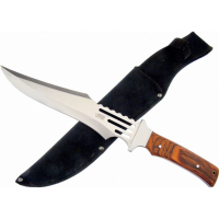 Frost TDH242155 Rail Ryder Bowie Satin Fixed Blade Knife Brown Handles