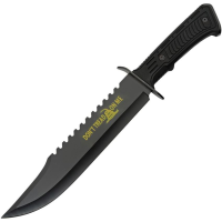 Rite Edge 211559YB Bowie Don't Tread Black Fixed Blade Knife Black Handles