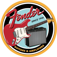 Tin Signs 1858 Fender Round Guitars & Amplifiers Since 1946