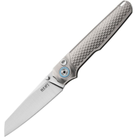 MKM-Maniago MIT Miura Button Lock Knife Gray Titanium Handles