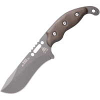 TOPS WDRXL02 Wind Runner Gray Tungsten Fixed Blade Knife Green Handles