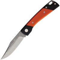 Mercury 9LUCG10AC LUC Slip Joint Stonewash Folding Knife Black/Orange Handles