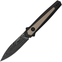 Kershaw 7950DAM Auto Launch 15 Button Lock Damascus Knife Black Handles