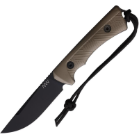 Acta Non Verba P200048 P200 Black Fixed Blade Knife Coyote Brown Handles
