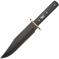 Browning 0496 Bowie Black Stonewash Fixed Blade Knife Ebony Handles