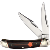 Rough Rider 2304 Desert Fox Copperhead Satin Folding Knife Black/Orange Handles