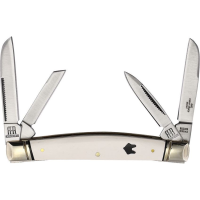Rough Rider 2309 White Fox Congress Satin Folding Knife White Handles