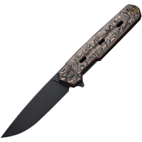 WE 220265 Navo Linerlock Knife Copper Foil Carbon Fiber Handles