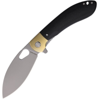 Vosteed NSK002 Nightshade Linerlock Knife Brass Bolster Black Handles