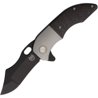 Red Horse Knife Works 032 Black War Pig Framelock Knife Gray Titanium/Carbon Fiber Handles