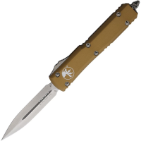 Microtech 12210TA Auto Ultratech Stonewashed Double Edge OTF Knife Tan Handles