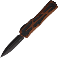 Heretic 0416ARB Auto Colossus DLC Black Double Edge OTF Knife Rootbeer Handles