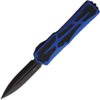 Heretic 0416ABLU Auto Colossus DLC Black Double Edge OTF Knife Blue Handles