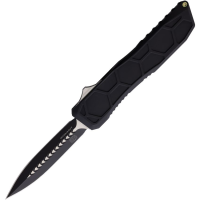 EOS 115 Auto Harpoon Two Tone Double Edge OTF Knife Black Handles