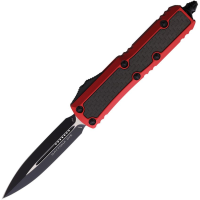 Microtech 1261RDCFIS Auto UTX-85 Daytona Black Double Edge OTF Knife Red Handles