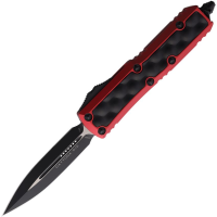 Microtech 1261RDBIS Auto UTX-85 Daytona Black Double Edge OTF Knife Red Handles