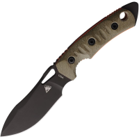 Fobos 090 Mini Black Fixed Blade OD Green Handles