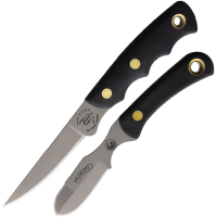 Knives Of Alaska 00257FG Jaeger/Muskrat D2 Carbon Steel Fixed Blade Knife Combo Black Handles