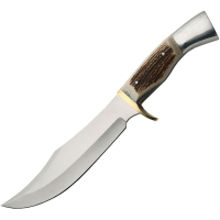 Steel Stag 3320 Iron Cougar II Bowie Fixed Blade Knife Stag Handles