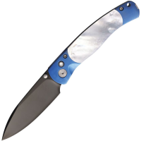 Santa Fe MOP02 Black Button Lock Knife Mother Of Pearl Handles