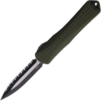 Heretic 032F10CGRN Auto Manticore Two Tone Serrated Double Edge OTF Knife Frag Handles