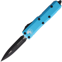 Microtech 2321TQ Auto UTX-85 Black Double Edge OTF Knife Teal Handles