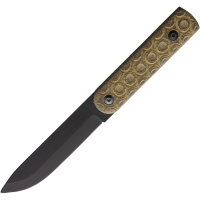 Jason Perry 204MODG Puukko Black Fixed Blade Knife OD Green Handles