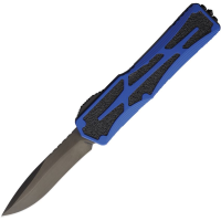 Heretic 0426ABLU Auto Colossus Black Recurve OTF Knife Blue Handles