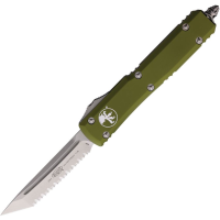 Microtech 12312OD Auto Ultratech Stonewash Serrated Tanto Edge OTF Knife OD Green Handles