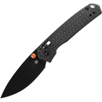 Vosteed A2304 Mini Psyop Black Stonewash Crossbar Knife Lock Carbon Fiber Handles