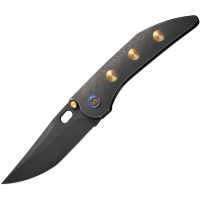We 230371 Attor Black Framelock Knife Black/Gold Handles
