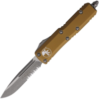 Microtech 23111APTA Auto UTX-85 Apocalyptic Part Serrated Single Edge OTF Knife Tan Handles