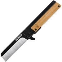 Gerber 4051 Quadrant Two-Tone Framelock Knife Black/Bamboo Handles