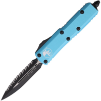 Microtech 2323TQ Auto UTX-85 Two-Tone Double Edge Dagger OTF Knife Turquoise Handles