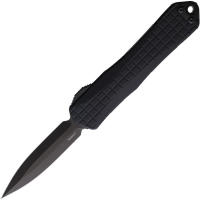 Heretic 028F6AT Auto Manticore E Black Double Edge OTF Knife Black Handles