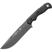 TOPS TEXXL02 TEX Creek XL Carbon Steel Fixed Blade Knife Black Canvas Micarta Handles