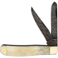 Bear & Son WSB07D Mini Trapper Folding Pocket Knife with White Smooth Bone Handle