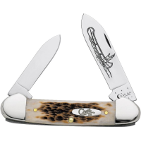 Case 263 Canoe Folding Pocket Knife with Amber Jigged Bone Handle