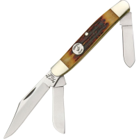 Bear & Son CRSB47 Stockman Folding Pocket Knife with Red Bone Handle