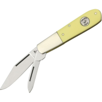 Bear & Son C3281 Barlow Folding Pocket Knife with Smooth Yellow Delrin Handle
