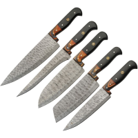 Damascus 1393 Kitchen Set W Knife Roll