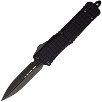 Microtech 1421CTDSH Auto Black Double Edge Combat Troodon OTF Knife Black Frag Handles