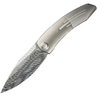 We 23069BDS1 Sine Wave Nested Damasteel Linerlock Knife Gray Handles