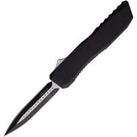 EOS 112 Auto Harpoon Two Tone Double Edge Dagger OTF Knife Black Handles