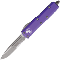Microtech 23111APPU Auto UTX-85 Apocalyptic Part Serrated Single Edge OTF Knife Purple Handles